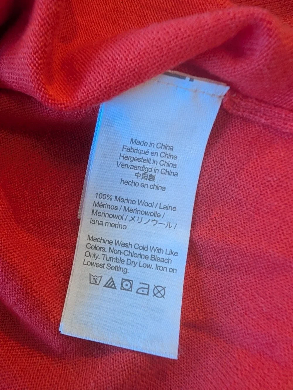 J Crew Women's Orange Crewneck Wool Sweater, Size L